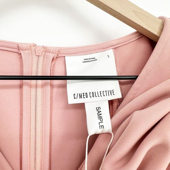 NEW Asos C/MEO On The Level Mini Dress Puff Sleeve Pink Small - Picture 7 of 12